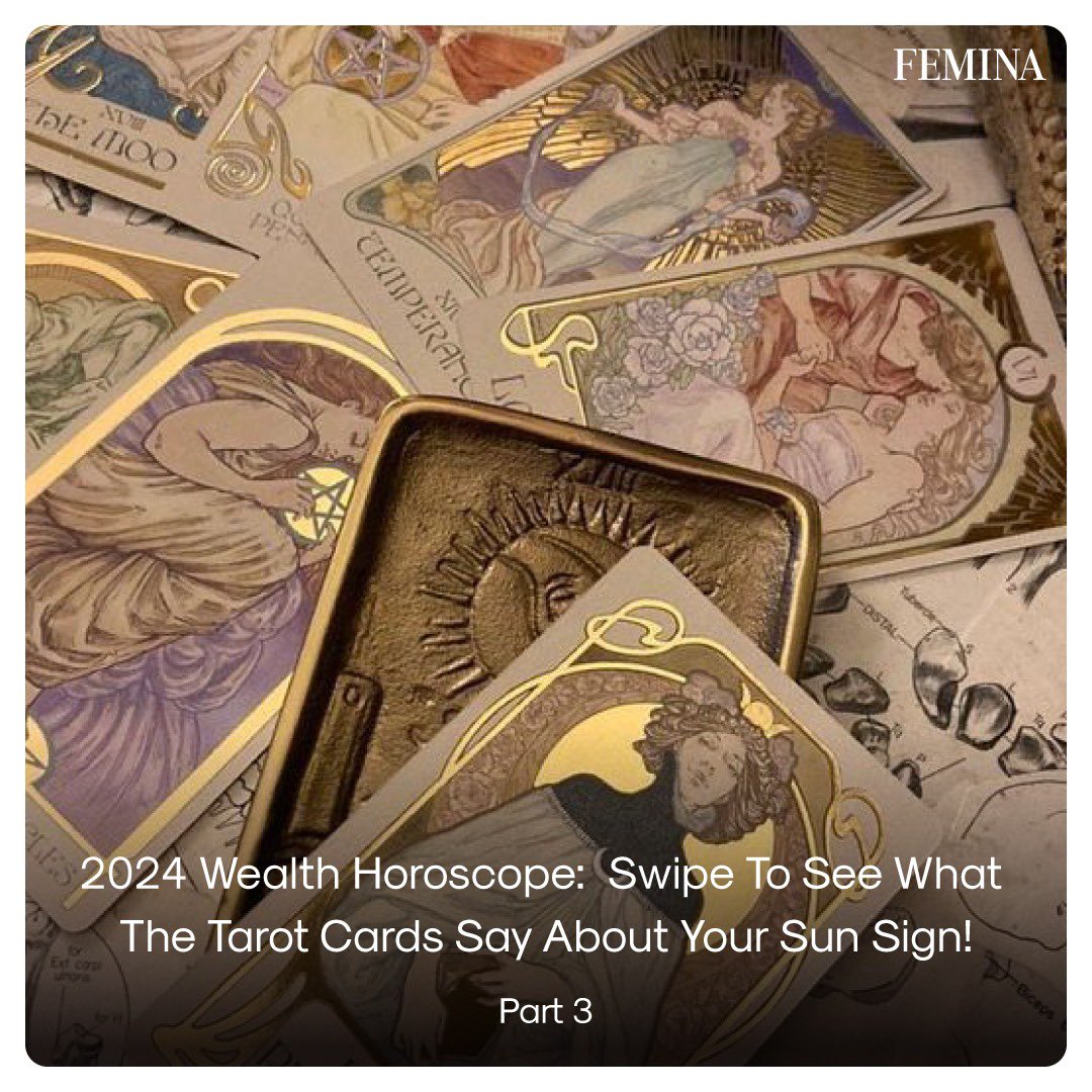 FeminaIndia's tweet image. See what the cards have to say for your money woes in 2024. 
#TarotPull #Zodiac #2024 #Love #Astrology #Tarot #Pisces #Aries #Taurus #Cancer