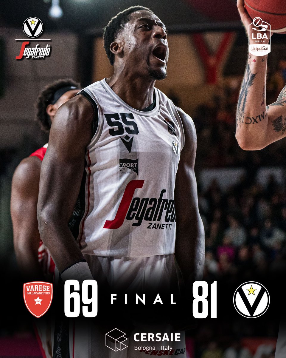 WIN WIN WIN ⚪️⚫️
La Virtus espugna Varese con una prova autoritaria 🤜🏼🤛🏼

🔢 Belinelli 20, Zizic 16, Lundberg 12, Abass 10, Cordinier 7, Dunston 5, Polonara 4, Mickey 4, Lomazs 3
#AmarsiAncora