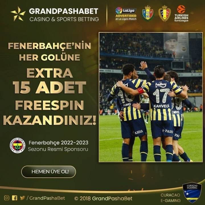 ✨ TEBRİKLER, 15 FREESPIN KAZANDINIZ! ✨ 💙 2022-2023 Fenerbahçe Resmi Sponsoru Grandpashabet 💛 🎁 FENERBAHÇE X SAMSUNSPOR karşılaşmasında almış olduğunuz minimum 100TL ve üzeri bahislerinizde Beşiktaş'ın her golüne ekstra 15 freespin kazandınız!! bit.ly/grandsosyal