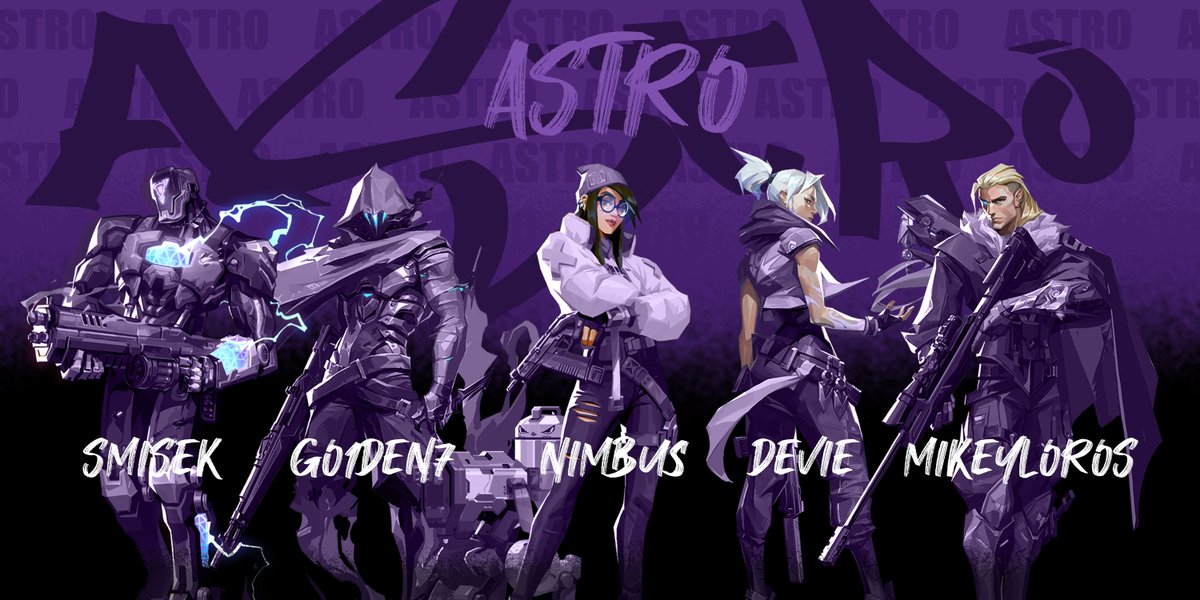 ASTRO_GG_'s tweet photo. 🌙 Introducing... ASTRO 2024 🌙
🌙@SmisekVal
🌙@go1den7
🌙@therealnimbus2
🌙@devitymu
🌙@Mikeyloros
🌕@GraveS__Val - Coach
🌕@XenaAlways - Manager
✨#CountTheStars ✨ https://t.co/ZKL7TD6Vx8