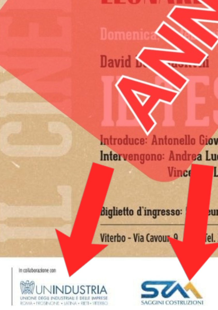 galluzzilucio's tweet photo. 🔴 #StopPropagandaRussaInItalia #StopPutinTour
@Comune_Viterbo
MA QUESTI "COLLABORATORI" ALL'EVENTO, SAPEVANO DI ESSERE TALI O MENO?
Perchè certe cose immerdano l'immagine di aziende, associazioni/sindacati.
@Unindustria #Viterbo @SagginiCostruzioni @Scarpamondo @uilscuolanazio1 https://t.co/4DSH6N39RP