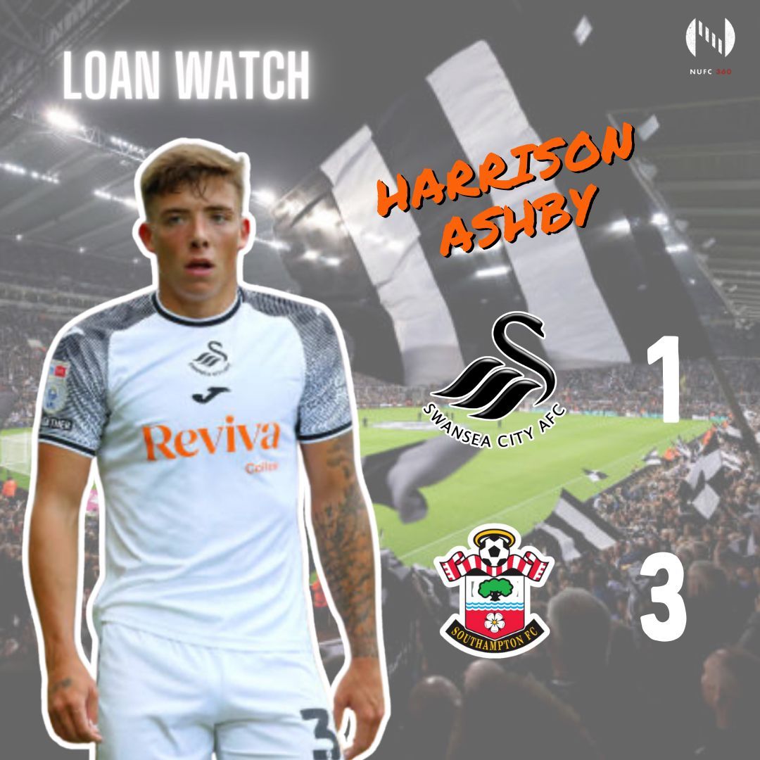 Loan Watch - Harrison Ashby made his return from injury as he started for Swansea in a 3-1 defeat against Southampton. He was substituted in the 65th minute. #NUFC