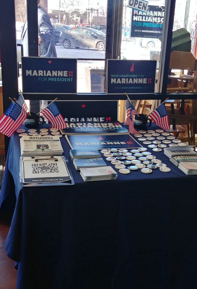 CindyNye1's tweet image. NH folks, come hear @marwilliamson at 2 today at Soel Sisters in Nashua!
#Marianne2024  #NHPolitics #NHPrimary #FITN