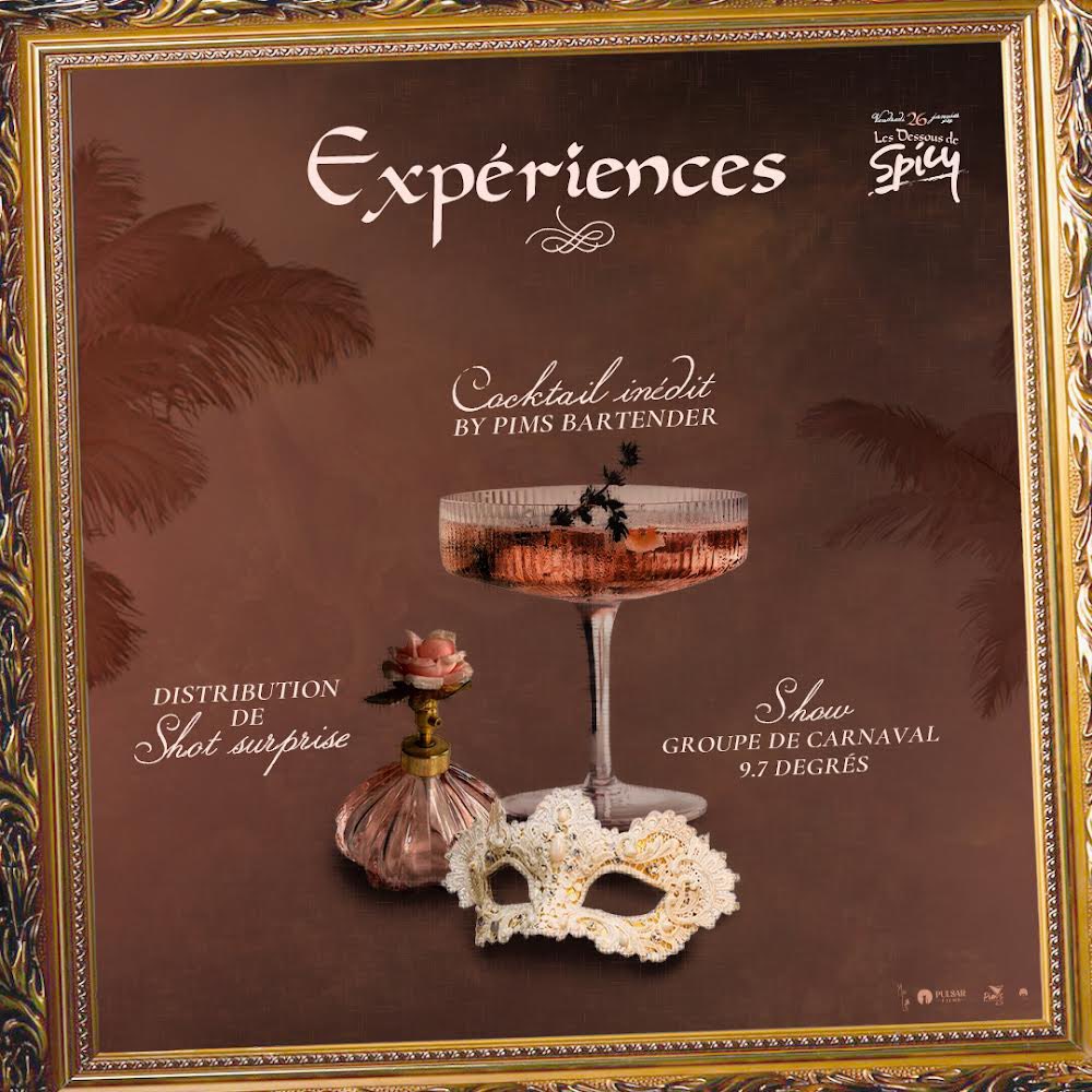 On vous accueille avec le shot surprise qui réchauffe 🥵

Ensuite le big @LeSaintPirate vous mets bien au bar à cocktails avec une recette inédite 😍

Et puis 9.7 Degrés vous emmène au summum de la chaleur 🔥

À Vendredi, prenez vos pass ⬇️
🎟️ : my.bizouk.com/les-dessous-de…