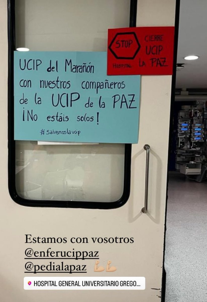 UCI Pediátrica H. G. U. Gregorio Marañón (@ucip_hgugm) on Twitter photo Desde la <a href="/UCIP_HGUGM/">UCI Pediátrica H. G. U. Gregorio Marañón</a> queremos mandar nuestro apoyo a tod@s los compañer@s de la UCIP del H.U. la Paz.
Es imprescindible que cuanto antes se establezca una solución que garantice el bienestar de los pacientes y las condiciones de trabajo de los profesionales.
#salvemoslaucip Desde la <a href="/UCIP_HGUGM/">UCI Pediátrica H. G. U. Gregorio Marañón</a> queremos mandar nuestro apoyo a tod@s los compañer@s de la UCIP del H.U. la Paz.
Es imprescindible que cuanto antes se establezca una solución que garantice el bienestar de los pacientes y las condiciones de trabajo de los profesionales.
#salvemoslaucip