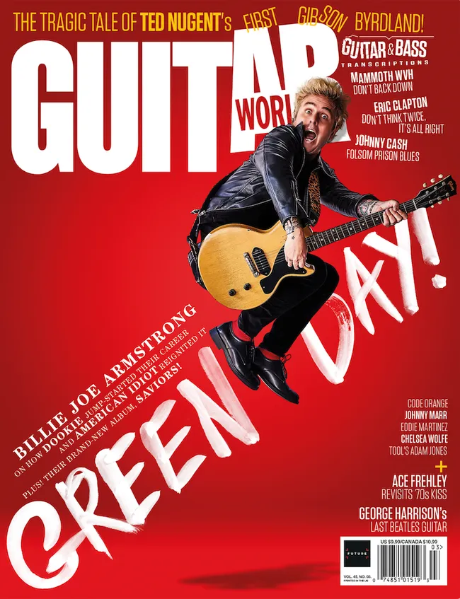 GreenDayItaly_'s tweet photo. Hey! Billie Joe Armstrong from Green Day is rocking the cover of the latest Guitar World Magazine! 🎸🔥

(Image credit: Jen Rosenstein/Future) https://t.co/qeu8J8UKvv