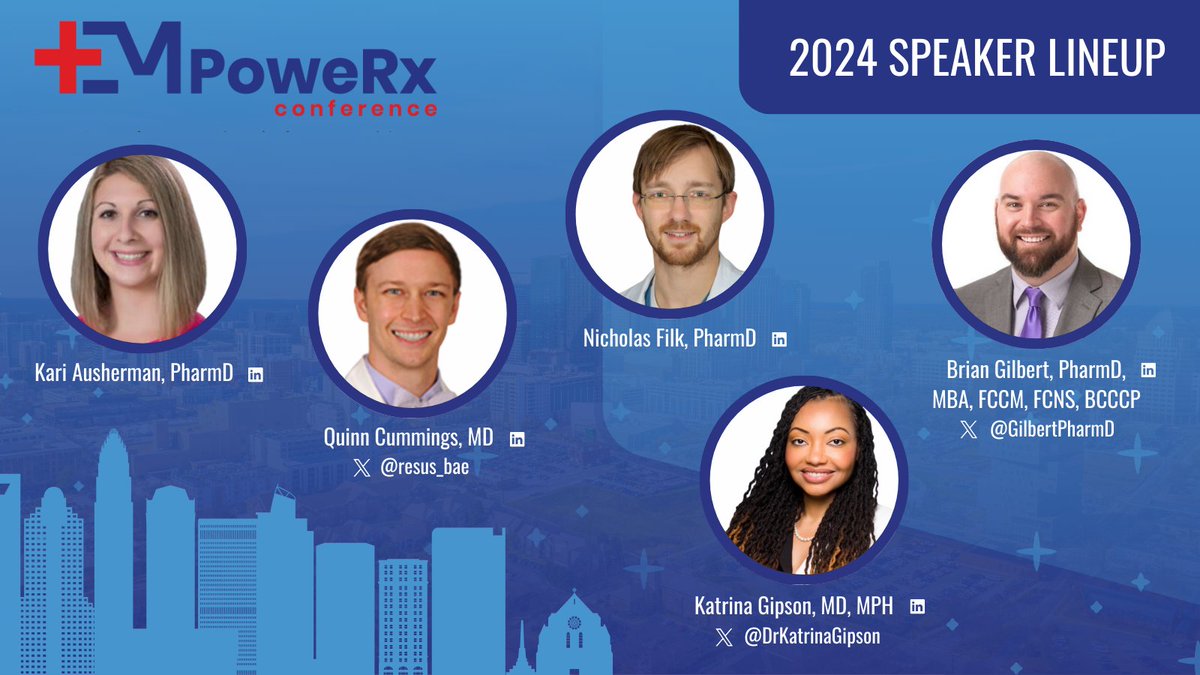Planning for #EMPRx24 is underway! Meet our first set of speakers who will lead us through lectures, discussions and maybe a debate or two. The Keynote Address will be delivered by <a href="/Rachel_EMPharmD/">Rachel_EMPharmD</a> &amp; Dr. Tony Casanova. More speakers will be announced in the coming weeks!