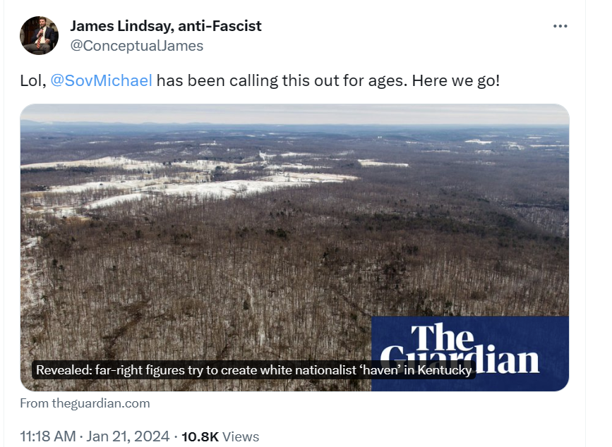 And not only that, but prominent leftie Twitter accounts like Katherine Stewart and James Lindsay jumped into the fray.  4/