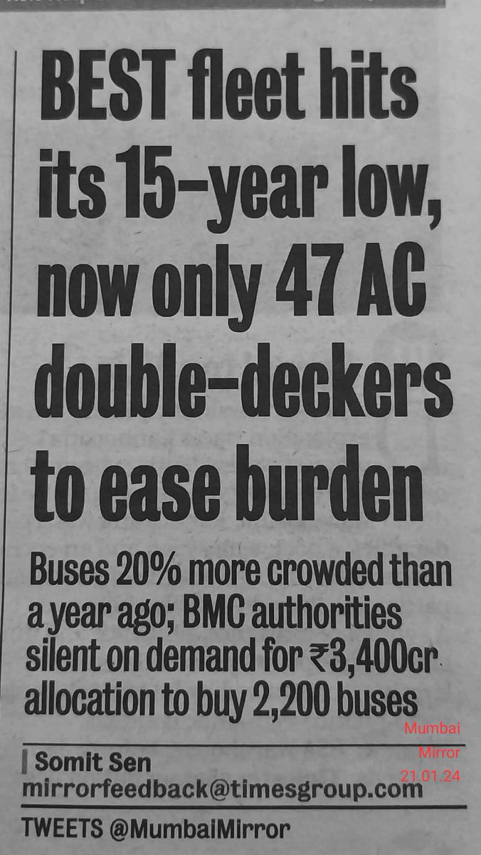 zoru75's tweet photo. Why do we need BEST Buses?
Let's build Sea Link Bridges instead

(So says our Govt) https://t.co/2lkNfe0xn5