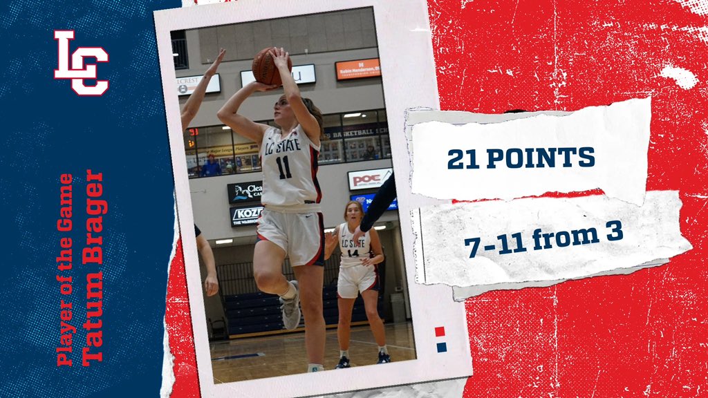 LCSCWBB's tweet photo. Deja Vu! A new career high for freshman Tatum Brager earns her player of the game! 4 players in double figures, every player with a point &amp; an assist for a total team win! #traditionofexcellence https://t.co/yRtUc8wv7k