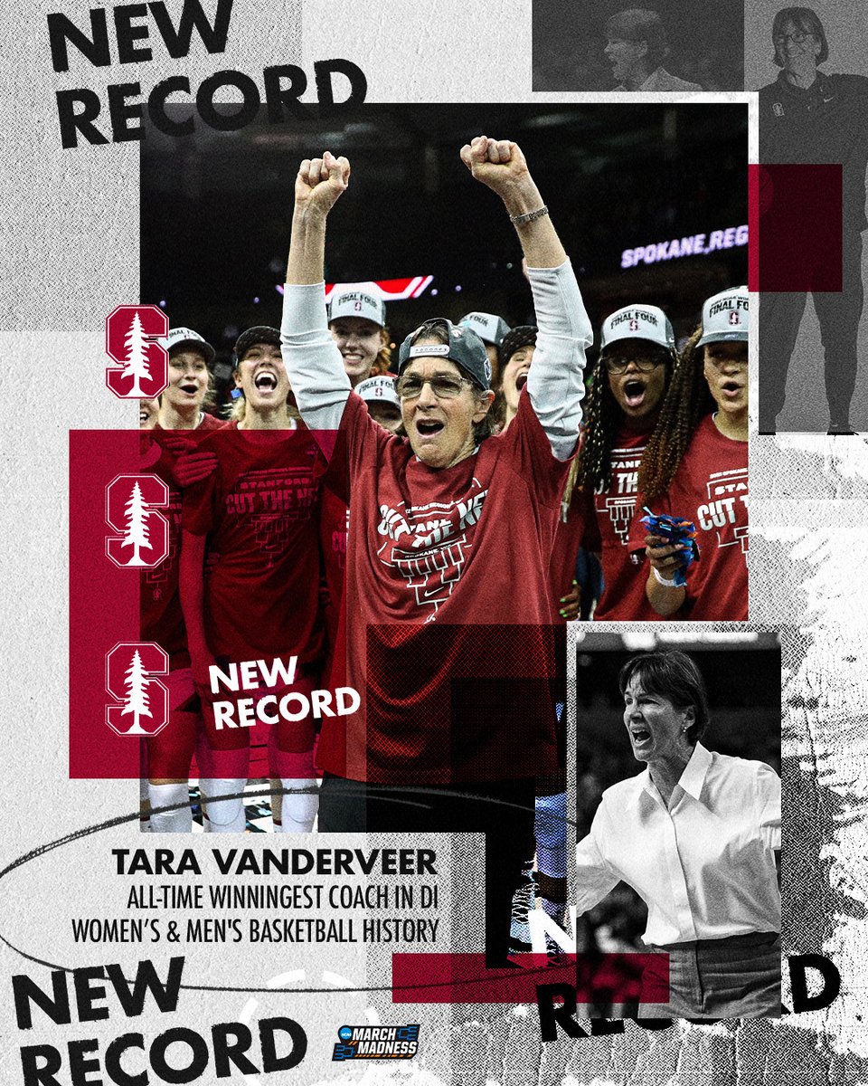 ✨ 𝟏,𝟐𝟎𝟑 ✨ @StanfordWBB Head Coach Tara VanDerveer is officially the winningest coach in NCAA basketball history! #NCAAWBB