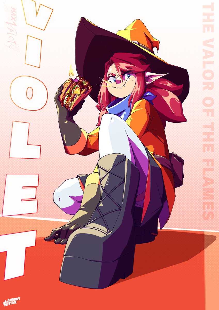 Violet's favourite food is big trashy fast food burgers