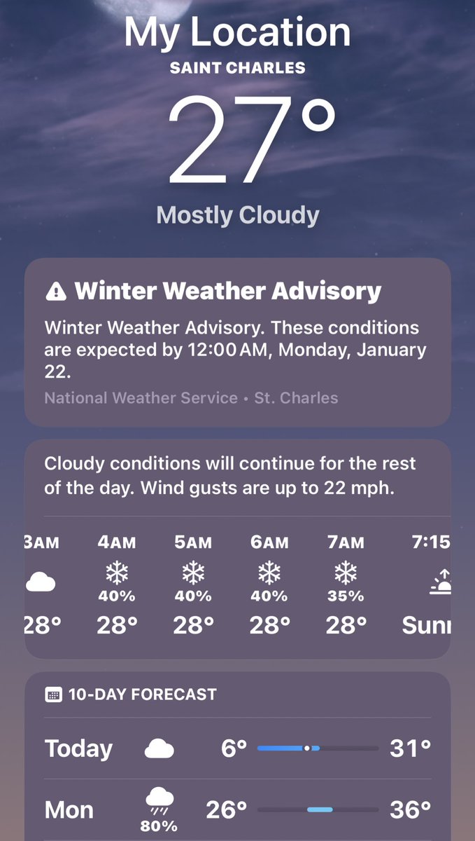 SNOWDAY OFFICIAL PREDICTION: the chances of tomorrow being a snow day for the areas around the Howell district are high as the threat of freezing rain continues to arise. SNOWDAY CHANCES ARE AT 85%. One of the highest percentages yet on this account. #snowday #fhsdsnowday ❄️❄️
