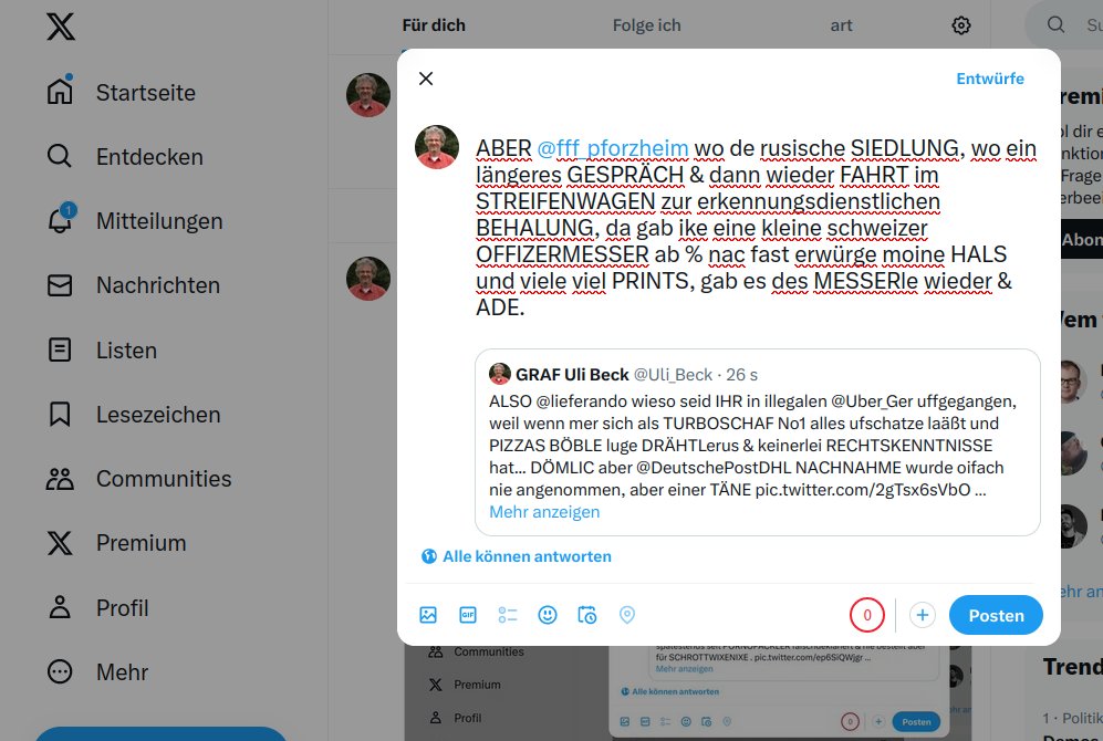 Uli_Beck's tweet photo. ABER @fff_pforzheim wo de rusische SIEDLUNG, wo ein längeres GESPRÄCH &amp; dann wieder FAHRT im STREIFENWAGEN zur erkennungsdienstlichen BEHALUNG, da gab ike eine kleine schweizer OFFIZERMESSER ab % nac fast erwürge moine HALS und viele viel PRINTS, gab es des MESSERle wieder &amp; ADE. https://t.co/2TI4aMgmjZ