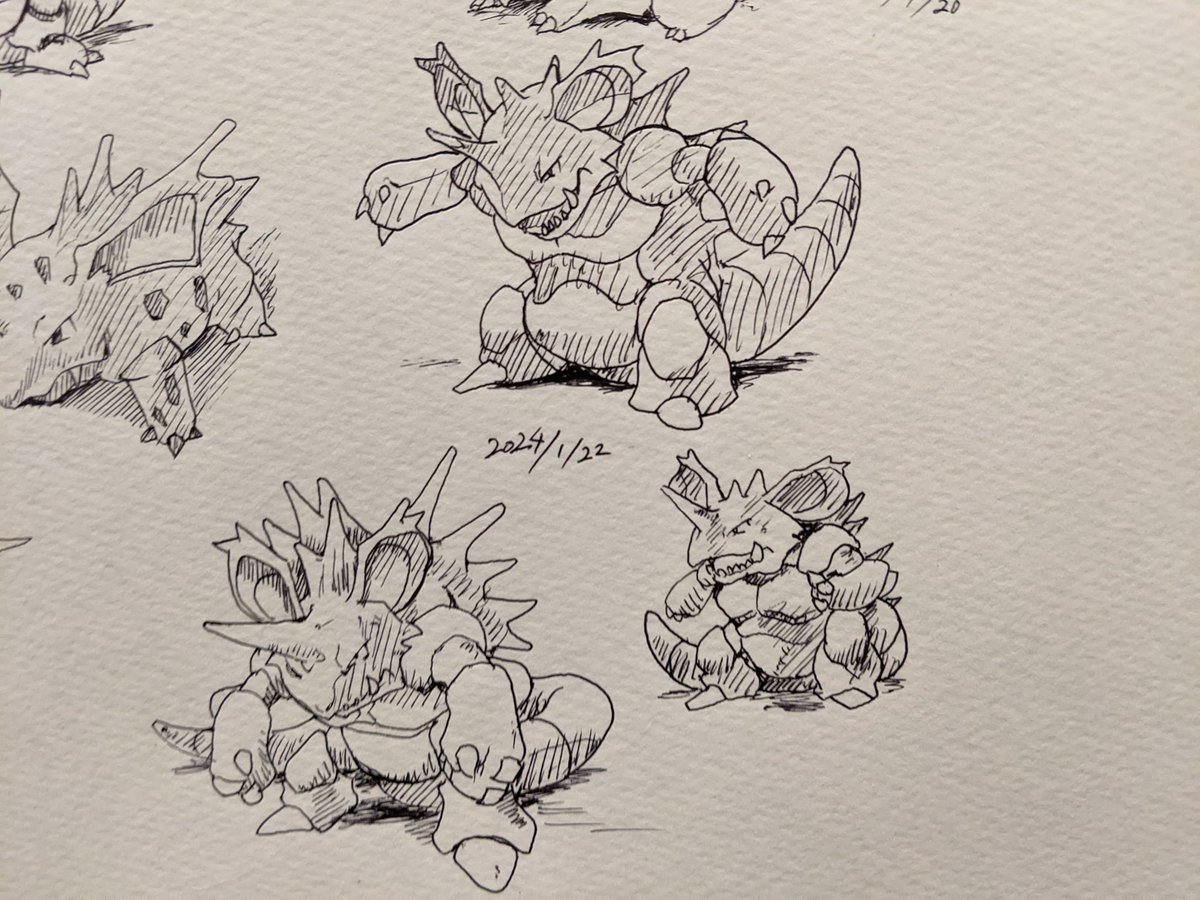 ニドキング 青版の公式絵がグンパツにカッチョイイ 荒々しさが堪らん カキカキ。 