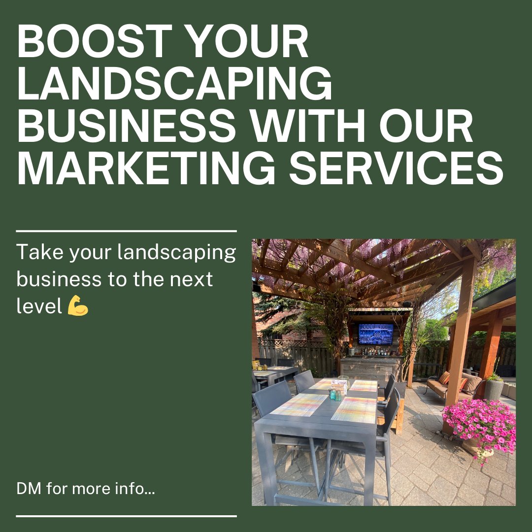 Transforming landscapes into landmarks 🌿💼 with [Your Company Name]. We elevate landscapers' online presence, turning green spaces into digital art. Tailored marketing to highlight your craftsmanship, attracting the clients you deserve. Let's grow together 🌱 #LandscapingDreams