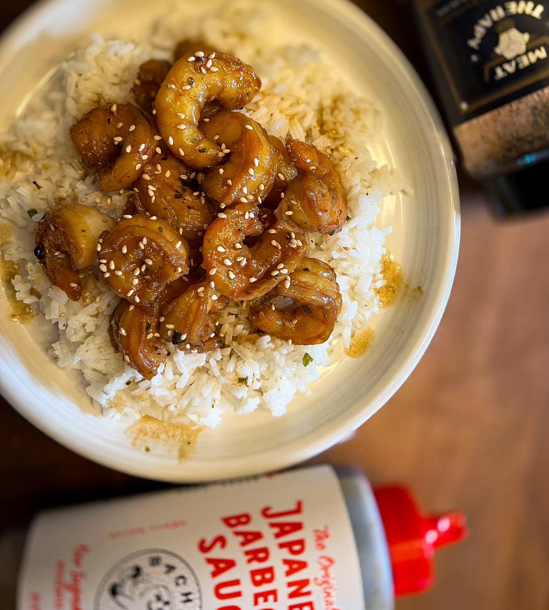 Shrimp out of the Castiron over a bed of rice. Doesn’t get much better than that.