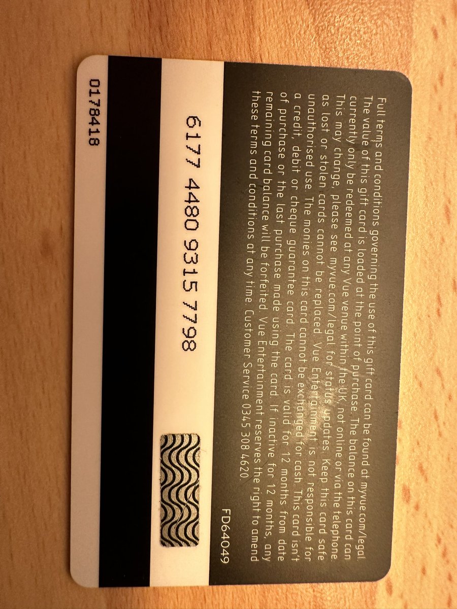 MPCdave's tweet photo. @VueHelp Can you please help the conflicting advice received regarding our gift card? The very helpful staff at Vue Southport directed us towards customer services- suggesting that our unused voucher could still in fact be redeemed? But this was not the case on phoning you? Dad https://t.co/UPUVcrTdaI