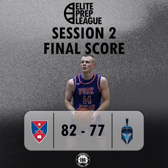 ElitePrepLeague's tweet photo. Final in EPL play 

Fork Union (3-0) 
Michael Wilson - 23P
Carter Wesson - 22P
Jaden Johnson - 19P

Mt. Zion (2-1) 
25’ Chris Jeffery - 33P
Malachi Palmer (Maryland) - 15P https://t.co/QAGCuQJDvn