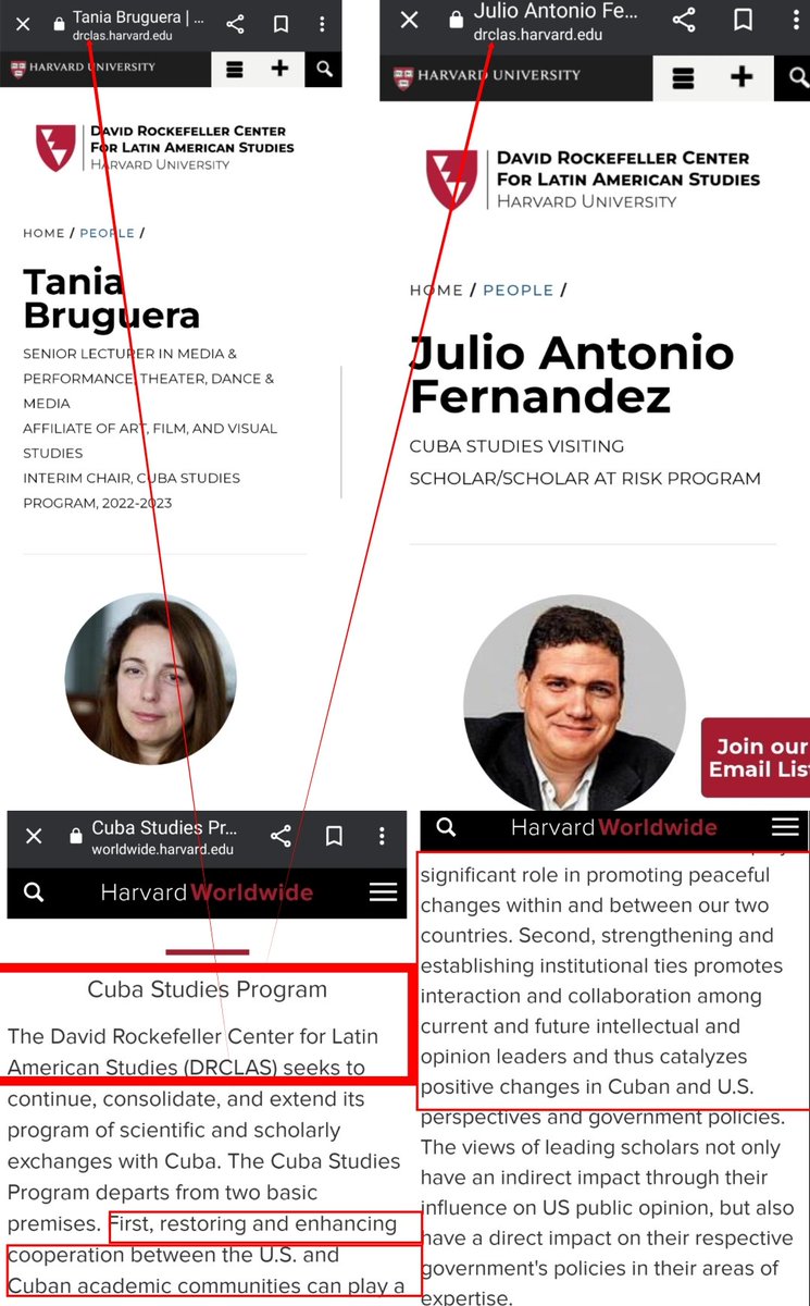CubanAntiCommie's tweet photo. #Cuba-#Harvard-#DRCLASS:
David Rockefeller Center for Latin American Studies (DRCLAS), Cuba Studies Program, y Casa-Cuba; el programa de Puentes de Intelectuales entre #Cuba y #EstadosUnidos, que sirve para adoctrinar estudiantes americanos en Cuba, para influir en la opinión pública y en la política Americana. 👇
cc: @Yuleysi56148128, @CamilaAcostaCu