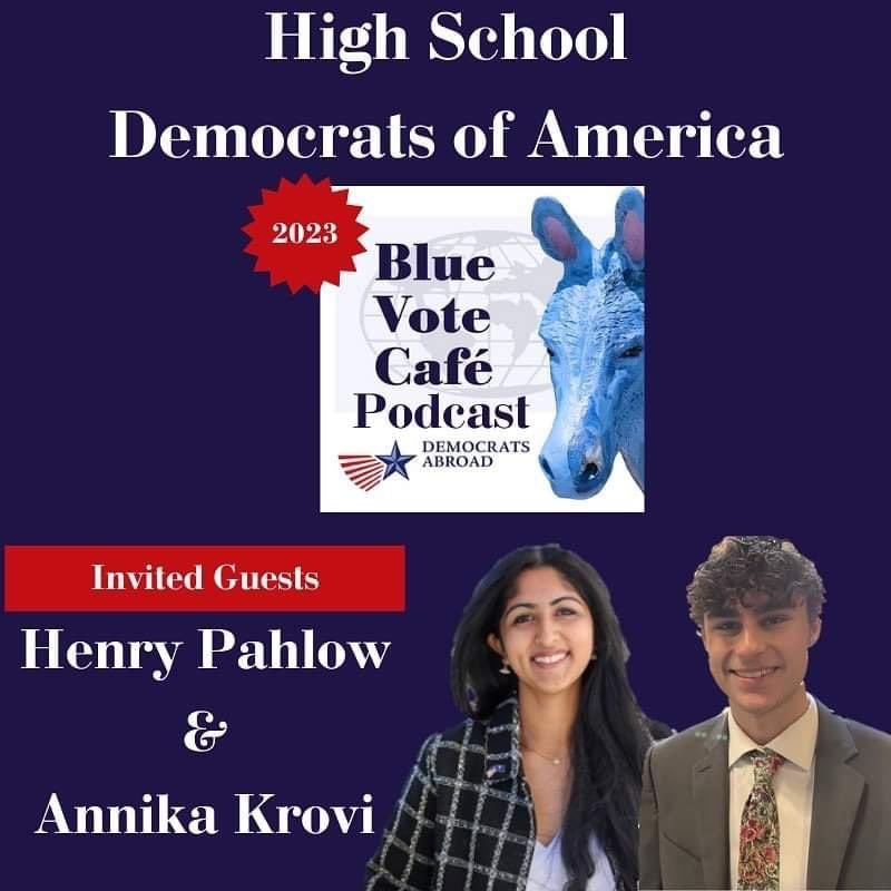 They can’t vote yet, but speak like political experts! Nat Chair @AnnikaKrovi &amp; Vice Chair <a href="/HenryPahlow/">Henry Pahlow</a> of High School Democrats of America <a href="/hsdems/">High School Democrats of America</a>, join our #DemsAbroad Blue Vote Cafe podcast to talk about engaging potential youth voters.

🎧 Listen here: podcasts.apple.com/us/podcast/hig…