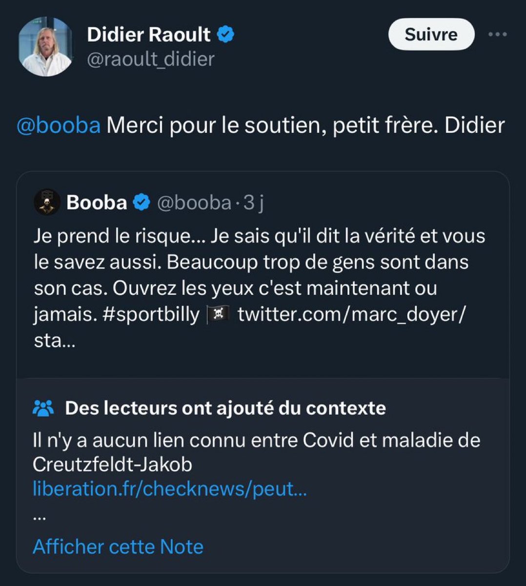 'petit frère'???? Sans déconner ! J'ai parfois l'impression d'être en pleine hallu, mais non c'est bien réel... Et même avec les mecs qui le soutiennent il arrive à être condescendant 🤣