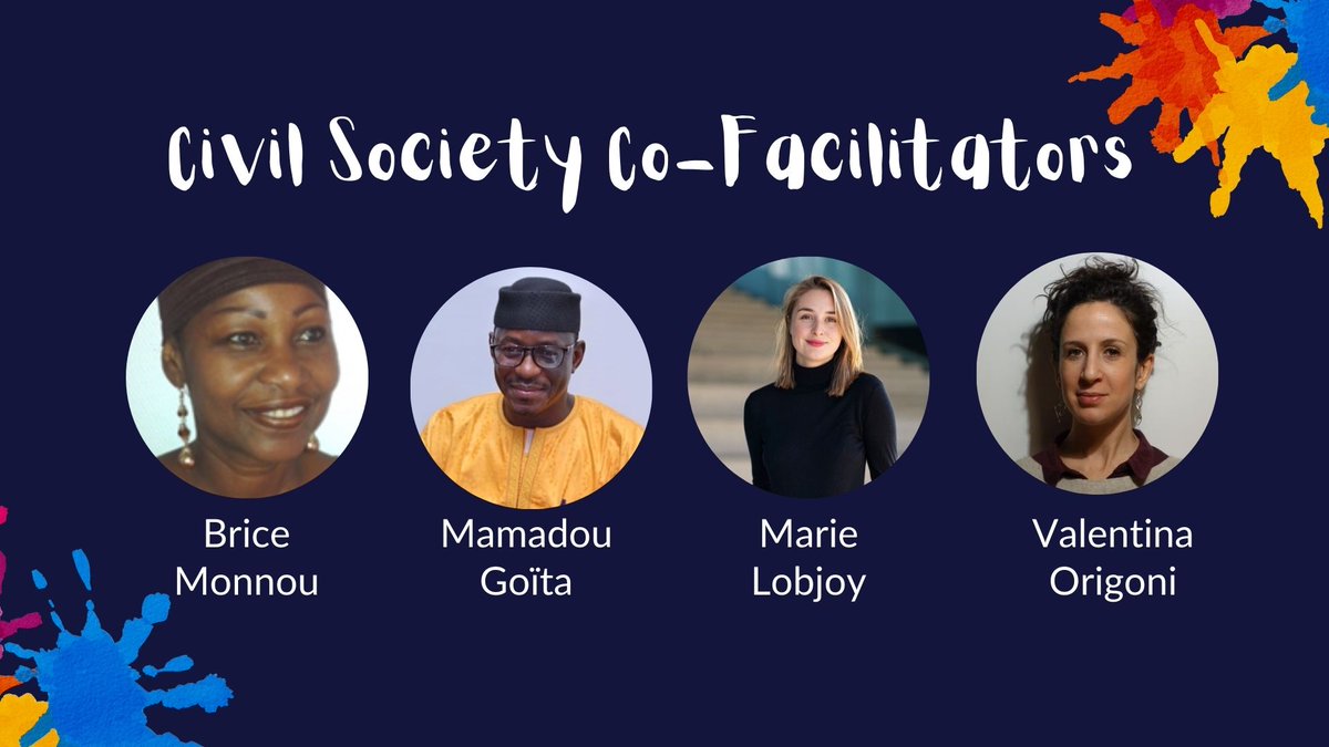 🥳 It's #CivilSociety Day! 

👏 Meet our facilitators for the final Civil Society Preparatory Meeting: 

- Brice MONNOU of <a href="/FORIM_MD/">FORIM</a>🇧🇯🇫🇷
- Mamadou GOÏTA from <a href="/RightsMigrants/">@PANIDMR</a> 🇲🇱
- <a href="/MLobjoy/">Marie Lobjoy</a> of @caritasfrance 🇫🇷
- <a href="/SIF_ONG/">Secours Islamique France</a>'s <a href="/ValeOrigoni/">Valentina ORIGONI</a> 🇮🇹🇫🇷

#CSGFMD14 #CSRoadtoGeneva