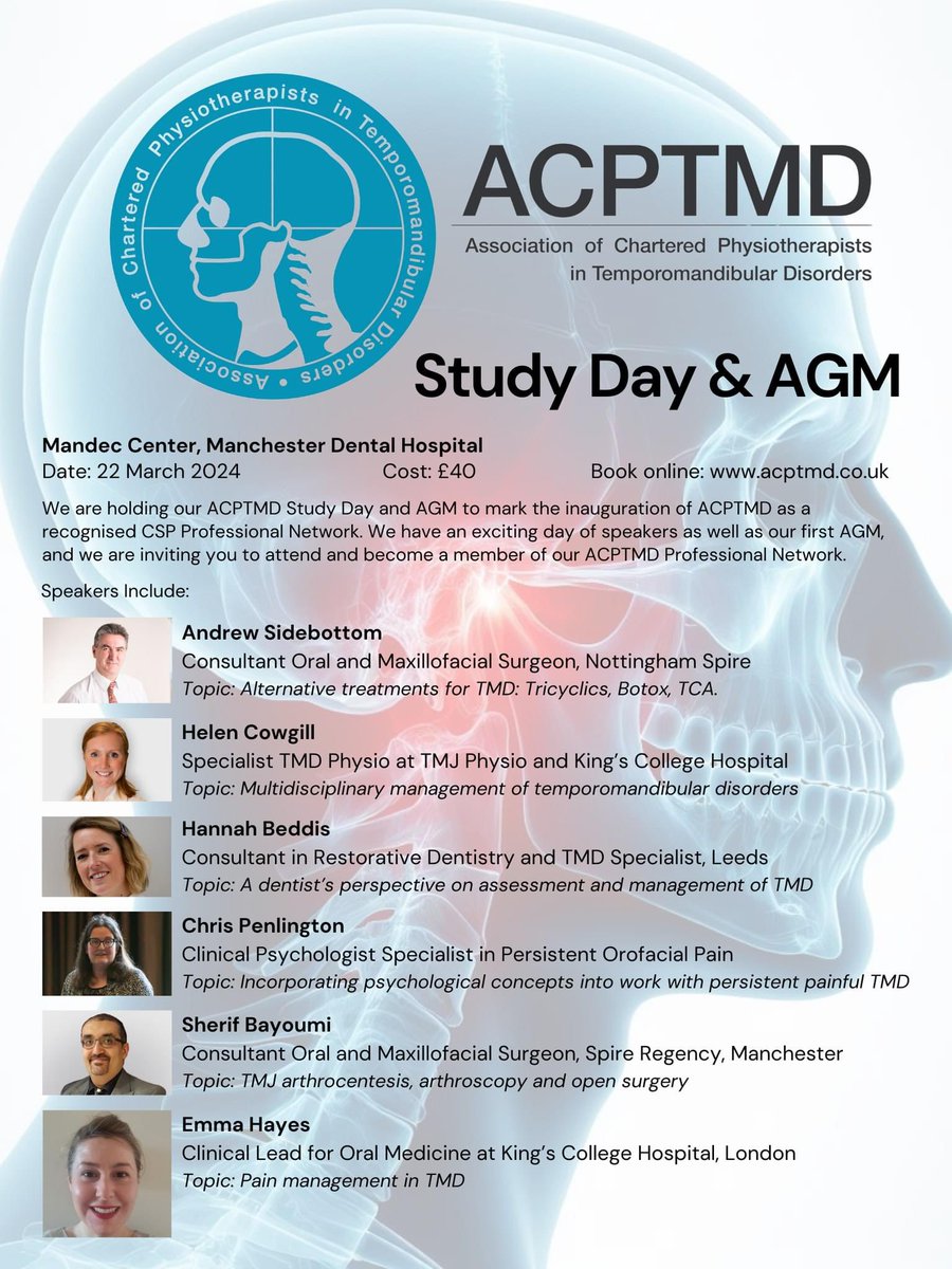 CFmskphysio's tweet photo. Tmd study day 22nd March. £40 includes lunch 😊 please share https://t.co/jYpadJum8P