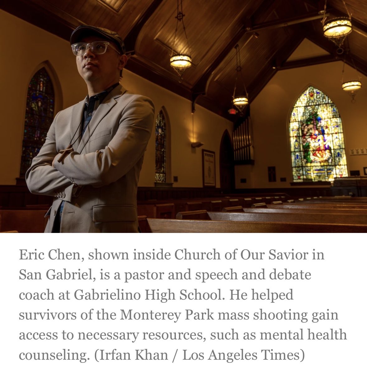 ANH DO (@newsterrier) on Twitter photo Pastor Eric Chen zeroed in on faith, quoting from the Scriptures on how spirituality can help us heal. He translates sermons to make them widely accessible to a vulnerable community, as highlighted here in a profile by <a href="/SummerrLin/">Summer Lin</a>. Please subscribe to @LATimes to read more. Pastor Eric Chen zeroed in on faith, quoting from the Scriptures on how spirituality can help us heal. He translates sermons to make them widely accessible to a vulnerable community, as highlighted here in a profile by <a href="/SummerrLin/">Summer Lin</a>. Please subscribe to @LATimes to read more.