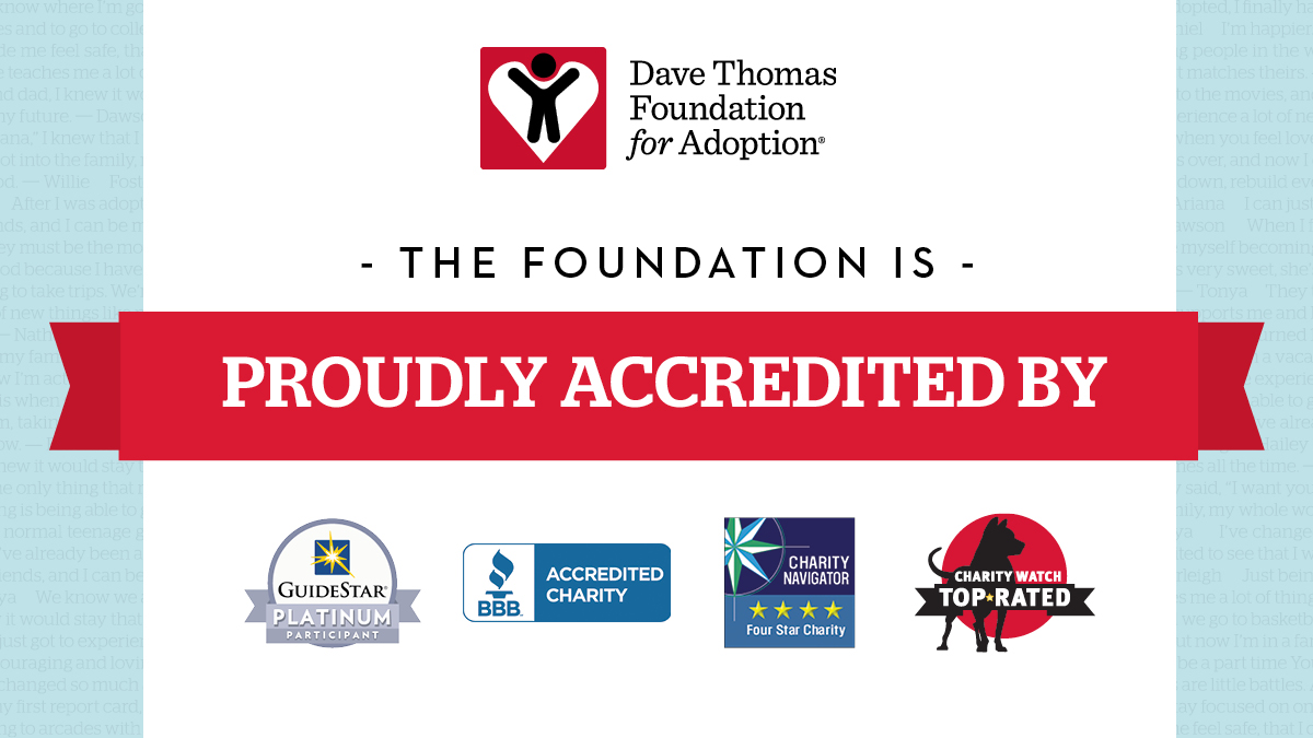 The Foundation is pleased to share that we’ve earned recognition from <a href="/CWTips/">CharityWatch Tips</a> as a top-rated charity. Learn more about this recognition in our 2023 Annual Report: davethomasfoundation.org/library/2023-a…