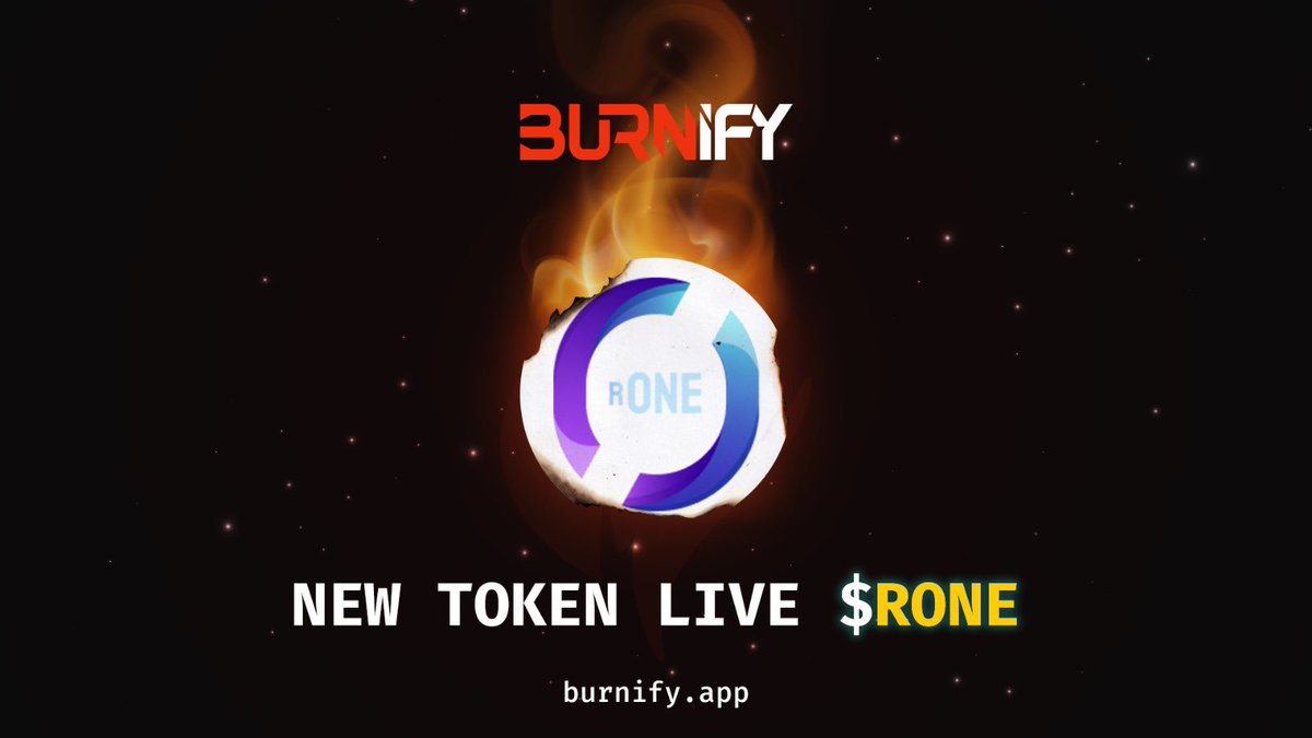 BurnifyApp's tweet photo. 🚀 #RONE Added to @BurnifyApp 🚀
We’re thrilled to have #RONE on board - @OneDex_X
Join the burning movement and get rewarded 🔥
🔥Burn. Earn. Build 🔥
#MultiversX #EGLD #Web3 #TokenBurning #BurnifyApp 🔥🚀 https://t.co/JHGcoLoawR