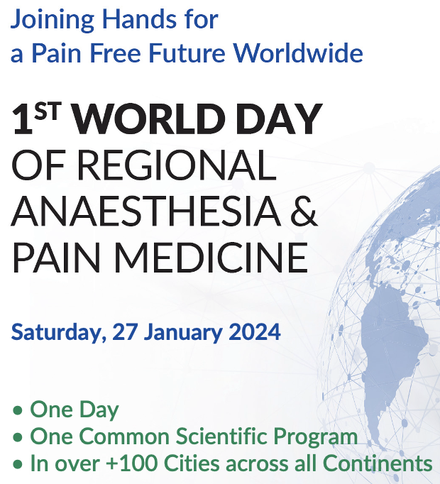 🌟Exciting Announcement!🌟
🎉Join us for ESRA World Day #RegionalAnaesthesia & #PainMedicine! 🎉
📅 Jan 27th
📍Abu Dhabi, Corniche Hospital
🔹Free if ESRA Member
🔹Only 50 Seats!
📝 How to Register? Simply email raworldday@gmail.com with your valid ESRA Membership for 2024