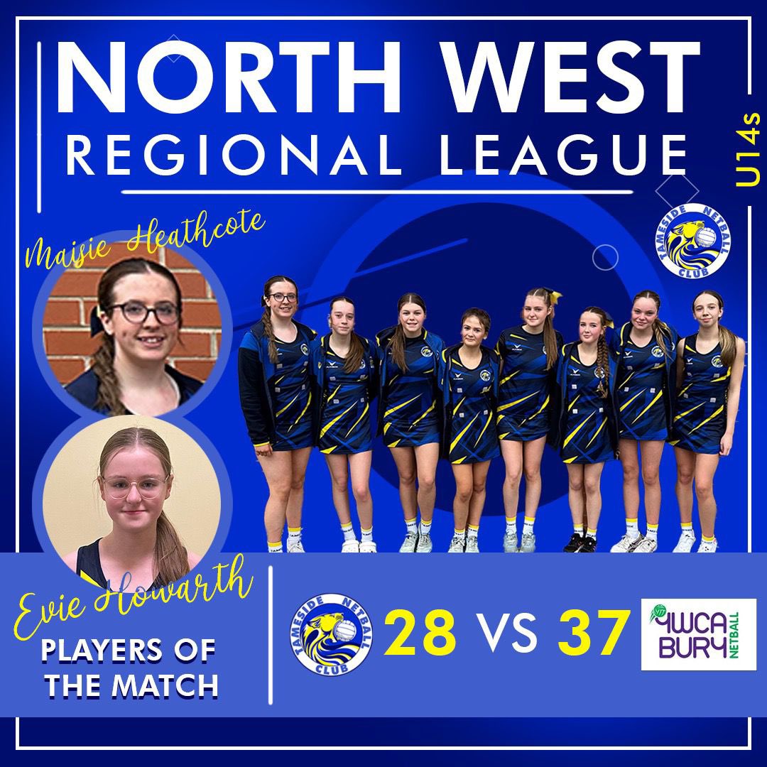 TamesideNC's tweet image. A loss today for our U14’s in the regional league against a strong bury side, well done to the whole squad and to todays POM Maisie and Evie💙💛