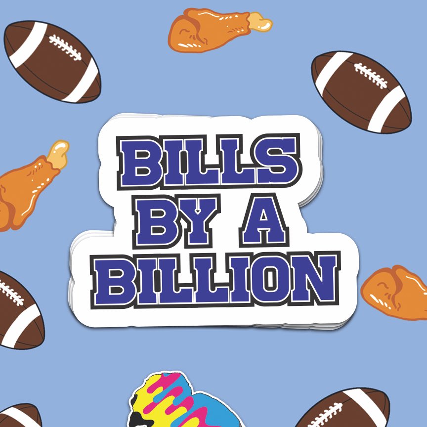 It’s Always Bills By A Billion! Go Bills! 
🏈💪🏼🦬
*
*
*
#buffalostickercompany #buffalostickerco #buffalobills #billsbyabillion #billsmafia #buffalo #wny #buffalony  #football #playoffs #sticker #stickers #text #design #print #printlife #forsale #smallbusiness #fyp