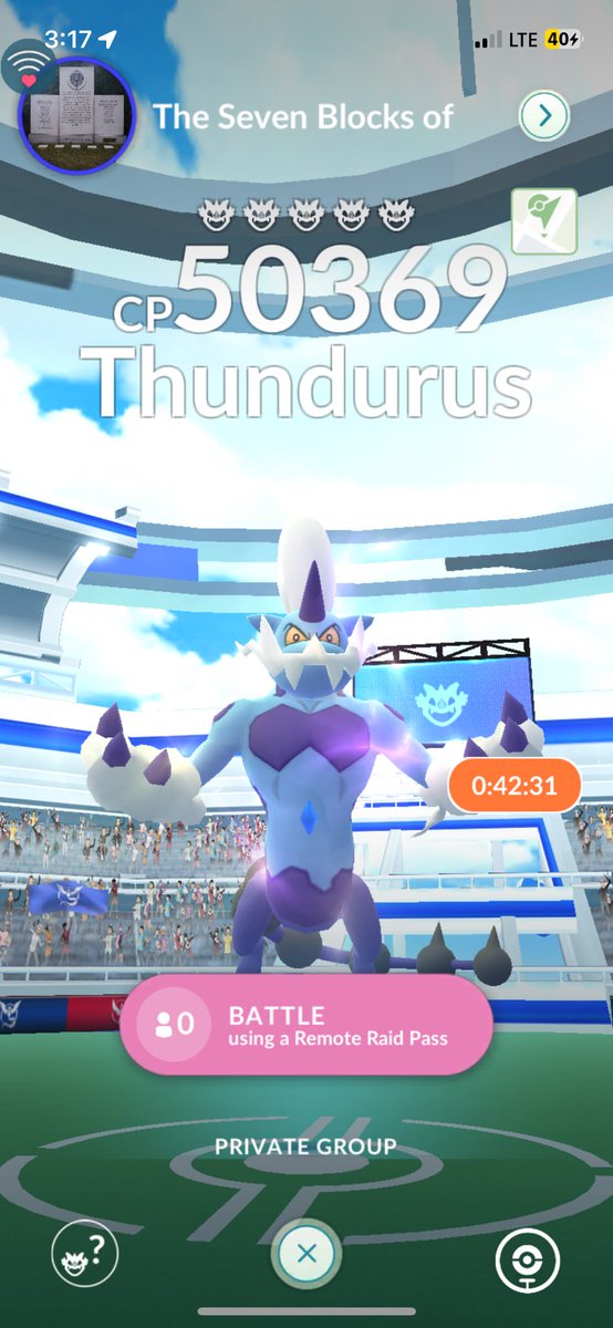 Pokebitch1's tweet photo. Add me for Thundurus raid - 951027946770 #raid #pokemongo #pogo #thundurus https://t.co/lYWq6RSHd5