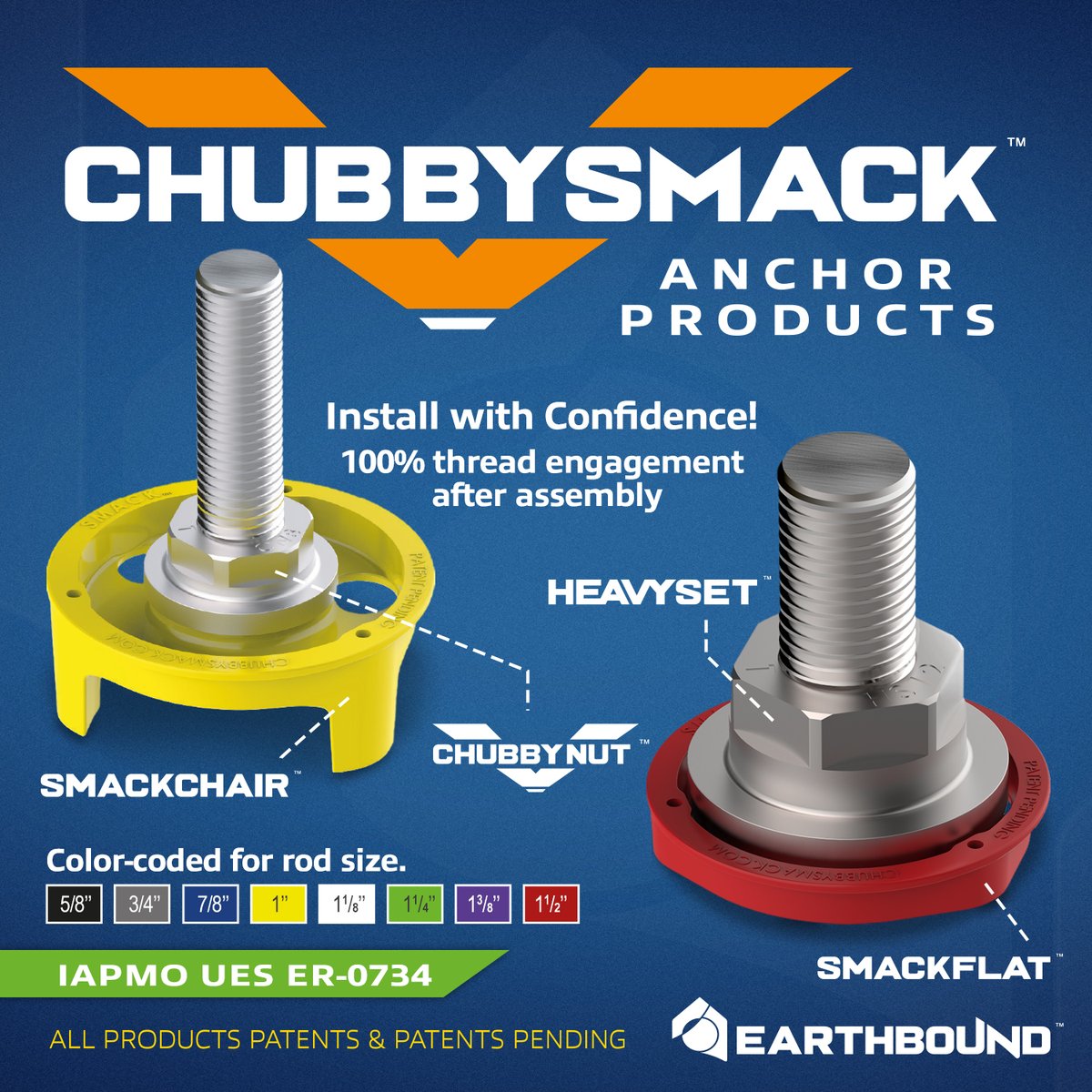 EarthboundCorp's tweet photo. ChubbySmack™ Concrete Anchor Assembly.
▪️Replaces conventional nut-plate-nut embeds and J-bolts.
▪️Optimize slab design thickness.
▪️Simplify anchor design using IAPMO ER-0734.
▪️Specify with confidence!
#EarthboundCorp #ebcorp #ChubbySmack https://t.co/CnyOjyDFSj