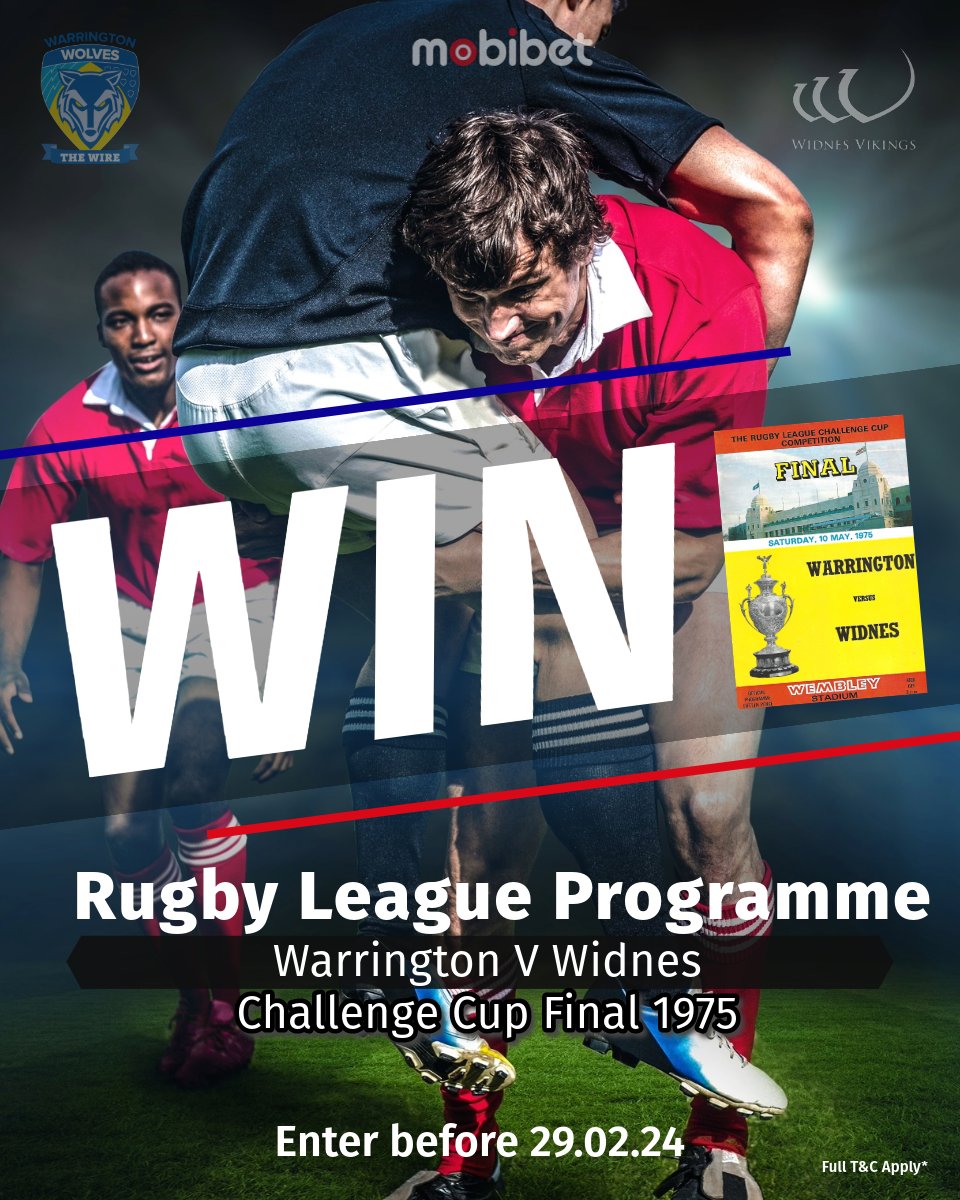 ⭐️ WIN ⭐️ An Original <a href="/WarringtonRLFC/">Warrington Wolves</a> VS  <a href="/WidnesRL/">Widnes Vikings</a> Vikings 1975 <a href="/TheChallengeCup/">Betfred Challenge Cup</a> Final Program courtesy of MB Sports News. FREE to Enter 

(Only 1 entry per household/ip address, Full T&amp;C's Apply) #widnes #vikings #warrington #wolves  🏉 

Enter Comp - 👇 mailchi.mp/a95de2e03a2a/r…