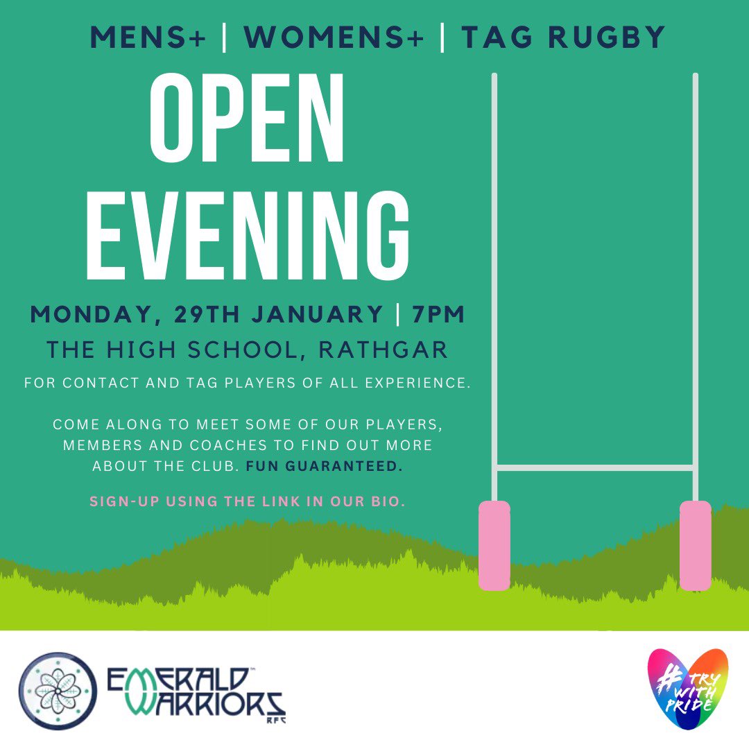 ewrfc's tweet photo. Join us on Monday, 29 January for our Open Evening 🏉

This session is open to anyone, all levels, who is interested in joining the club as a Contact Player, Tag Player or Pavilion/Social Member. 🌈

Register here: https://t.co/9OPvSPUr2K #TryWithPride 🏳️‍🌈🏳️‍⚧️ https://t.co/iEnftGLZs0