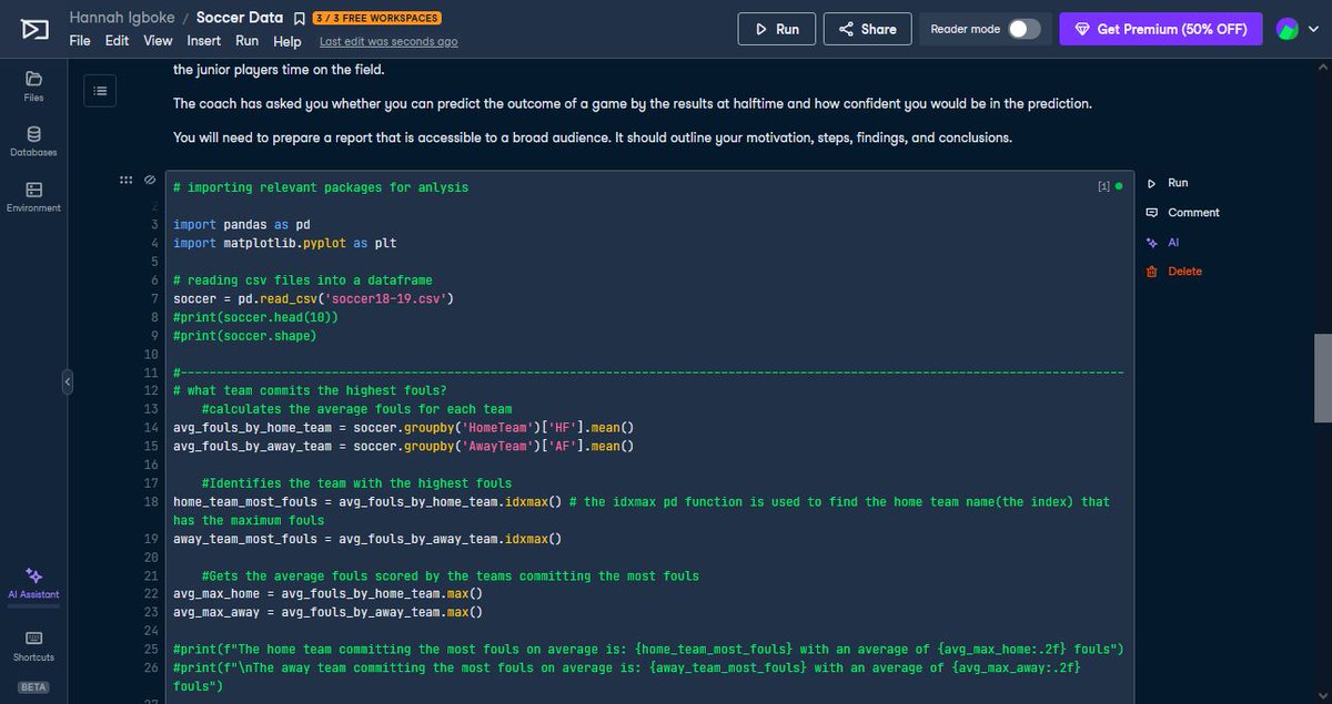 IgbokeHannah's tweet photo. Day 81✍️
Python feels fun. I like that I can see what I am doing as I go, and that the script runs line by line😇.
First data project in python is underway😇.
#Pythonista
#consistencyprojectwithWiDA https://t.co/WSPOml6M7w