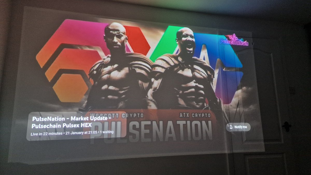 TheHexLander's tweet image. Got the projector out for #pulsenation 🤣 @wescottcrypto @ATXCrypto_