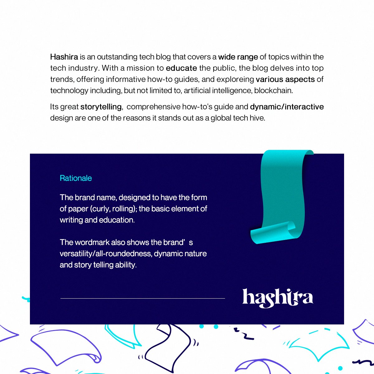 king_idesign's tweet photo. Day5 of my #15daysportfolioshowcase

Brand Identity design for Hashira, blog that covers a wide range of topics within the #tech industry.

A 🧵.

#idesign #idesign15 #graphicdesign #branding #techblog #planecrash Odumodu DJ Chicken https://t.co/3hS7ds3ScM