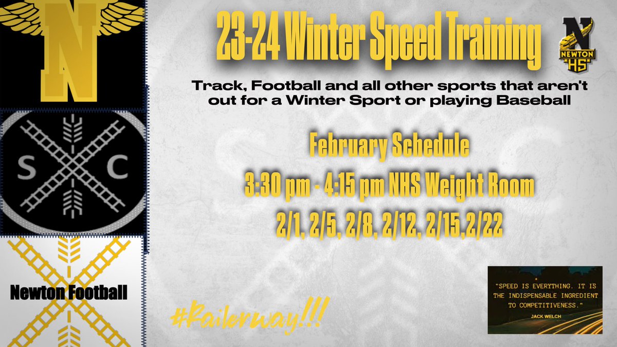 January and February speed training schedule!  <a href="/ironhammer/">Tad Remsberg</a> <a href="/coachboez/">BOEZ</a> <a href="/GoRailers/">Newton Athletics</a> <a href="/NewtonHSKS/">Newton High School</a>