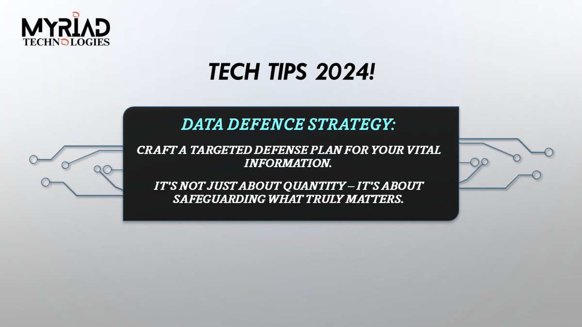 myriadcorp's tweet image. When it comes to data protection, it&apos;s not about quantity – it&apos;s about safeguarding what truly matters! Craft a precise Data Defense Strategy for your vital information. Get in touch

#DataDefense #TechSecurity #DigitalResilience #DataProtection #StrategicDefense #TechTips