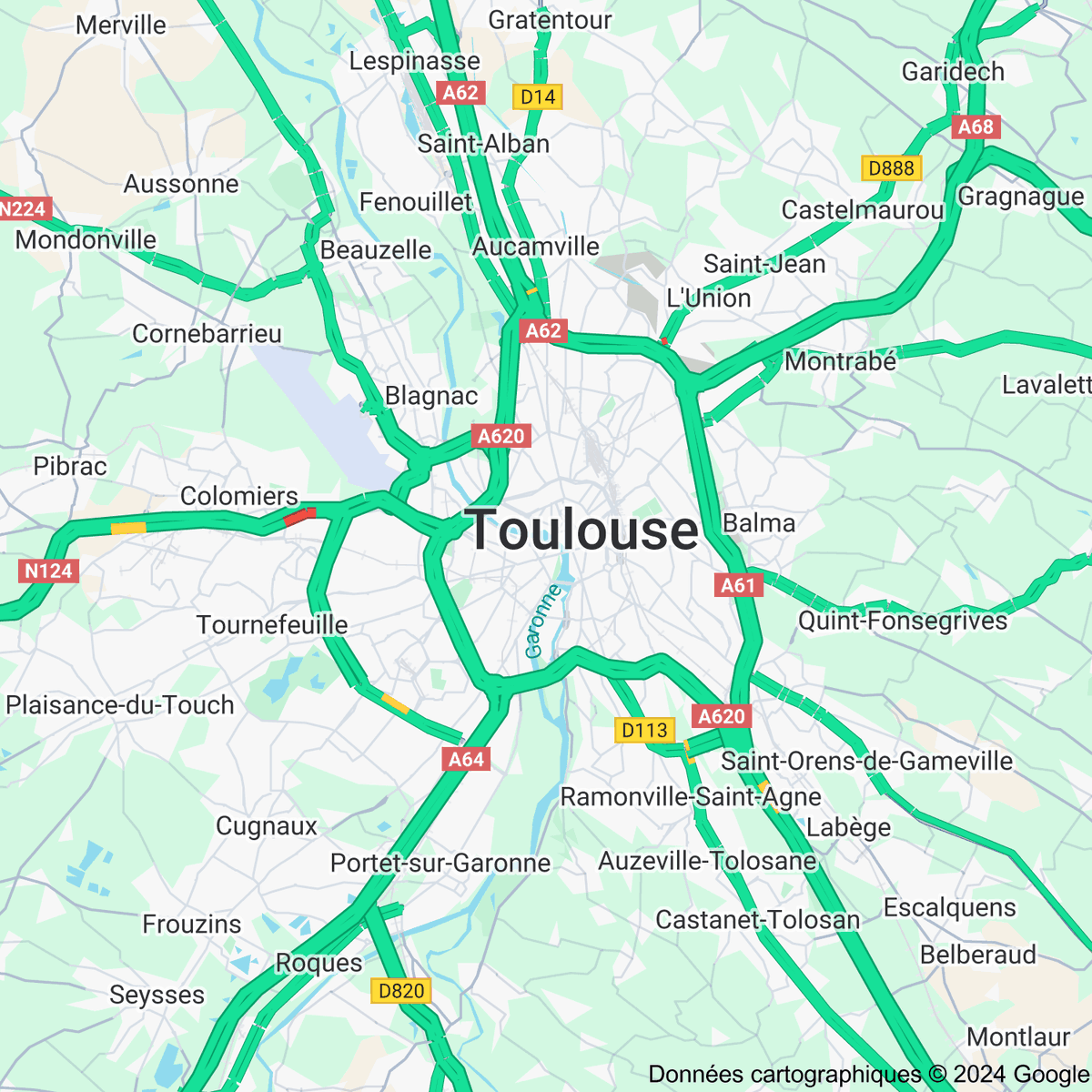 [FLASH 22:00] Trafic routier à Toulouse - toulousetrafic.com #Toulouse #ToulousePeriph #InfoTrafic