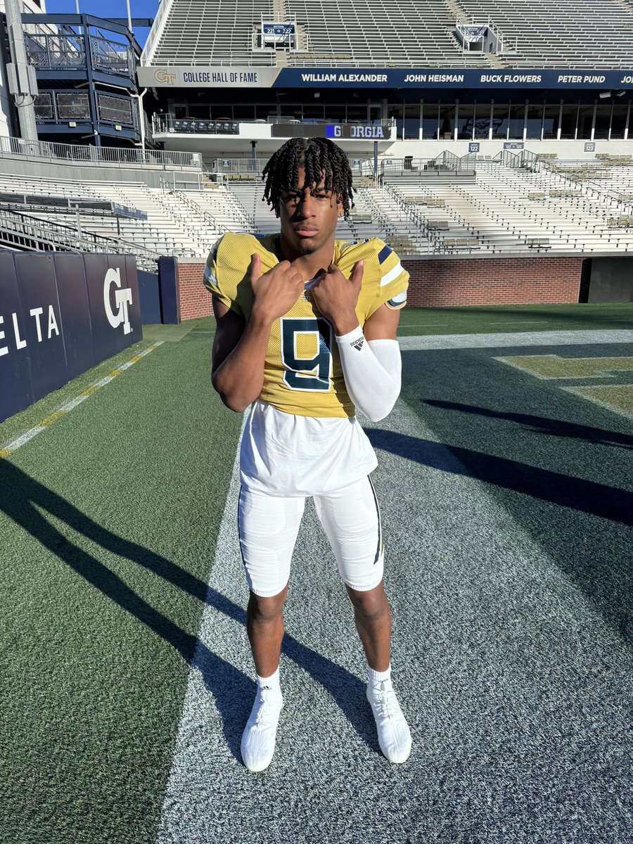 Had a great visit to @GTFootball yesterday and learned a lot about what the school has to offer. Thanks @CoachJCrawford for the invite!! @KellyGillis12 @MiltonHighFB @Rivals @247Sports @On3Recruits @MohrRecruiting