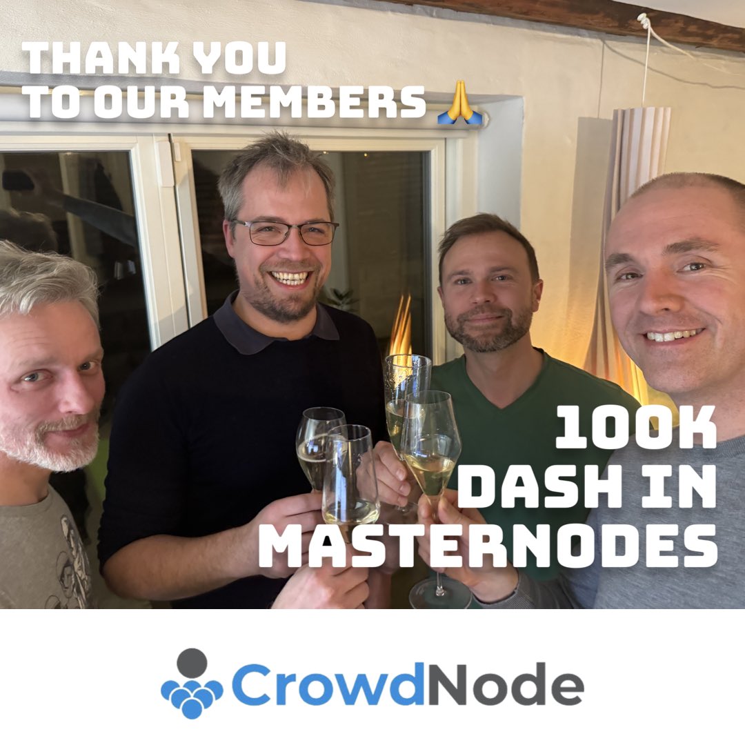We just spun up a new evonode reaching 100.000 Dash in masternodes. Great milestone achieved, thanks a lot 🙌