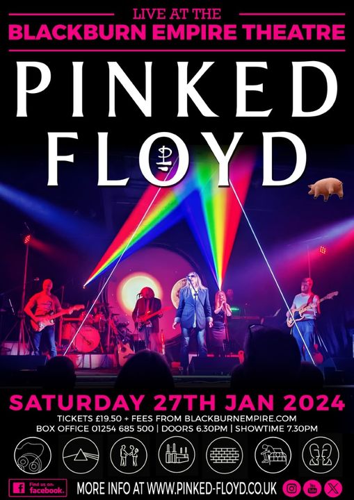 PinkedFloyd's tweet photo. Pinked Floyd LIVE at the @EmpireTheatreBB  on Saturday 20th January 2024! Get your tickets NOW from: https://t.co/j7hC0RzQiH
#PinkFloyd #Blackburn #tributeband https://t.co/F5rKGnAbCR