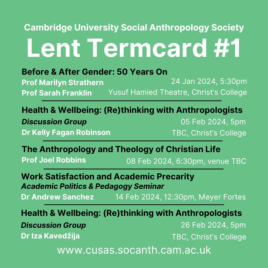 Cambridge University Social Anthropology Society tweet media