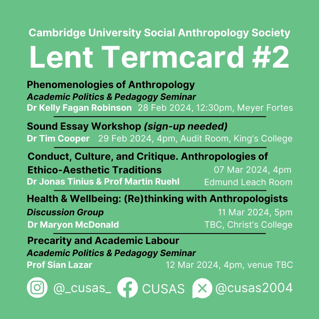 Cambridge University Social Anthropology Society tweet media