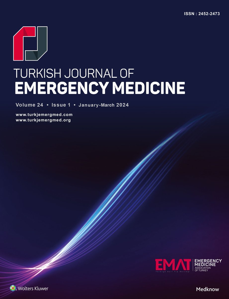 Volume 24 Issue 1 is now online with 2 #reviewarticles, 5 #originalarticles and 3 #casereports Check buff.ly/3U9mYHD #TurkJEmergMed #OpenAccess #MedEd #EmergencyMedicine